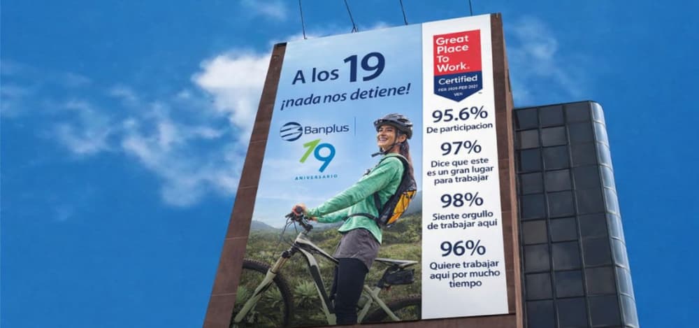 Banplus celebra su aniversario 19 con la 7ma. certificación Great Place to Work