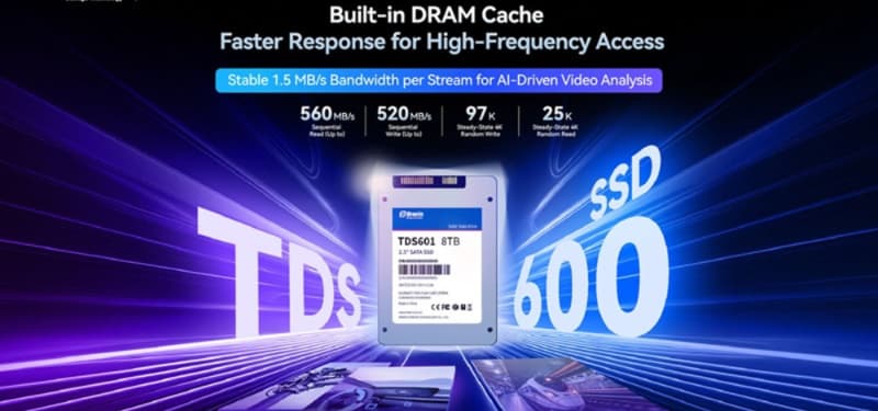 BIWIN lanzó el SSD industrial TDS600, creado para videovigilancia, IA y Edge Computing